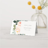 Chic Eucalyptus Blush Roos Pink Floral Weddenschap Plaatskaartje (Voorkant)