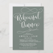 Chic eucalyptus calligraphy repetial diner kaart (Voorkant)