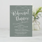Chic eucalyptus calligraphy repetial diner kaart (Staand voorkant)