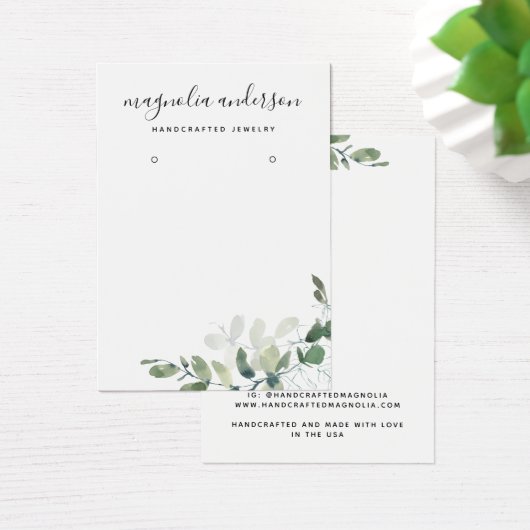 Chic Eucalyptus Earringen Jewelry Display Kaart (Bureau)