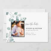 Chic Eucalyptus foto Save The Date (Voorkant)
