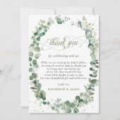 Chic Eucalyptus Greenery Baby shower Birthday  Bedankkaart (Voorkant)