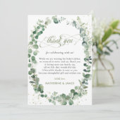 Chic Eucalyptus Greenery Baby shower Birthday  Bedankkaart (Staand voorkant)