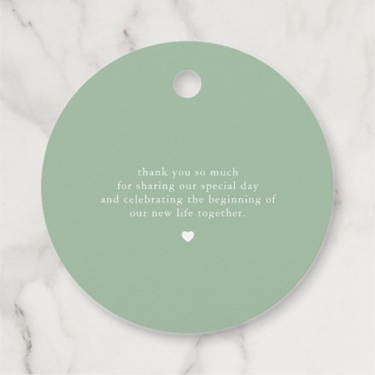 Chic Eucalyptus Greenery & Gold Hartelijk dank Bedankjes Labels (Achterkant)