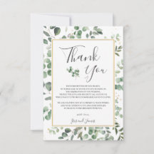 Chic Eucalyptus Greenery Gold Rectangle Wedding