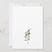 Chic Eucalyptus Greenery Gold Wedding Invitation Kaart (Achterkant)