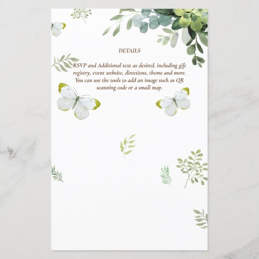 Chic Eucalyptus Greenery Leaves Emerald Wedding (Achterkant)