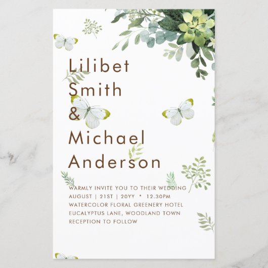 Chic Eucalyptus Greenery Leaves Emerald Wedding (Voorkant)