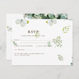 Chic Eucalyptus Greenery Leaves Emerald Wedding Briefkaart