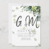 Chic Eucalyptus Greenery Leaves Emerald Wedding Kaart (Voorkant)