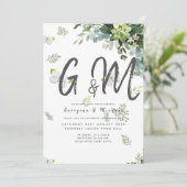 Chic Eucalyptus Greenery Leaves Emerald Wedding Kaart (Staand voorkant)