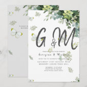 Chic Eucalyptus Greenery Leaves Emerald Wedding Kaart (Voorkant / Achterkant)