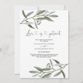 Chic Eucalyptus Greenery Love is geduldige bruilof Kaart (Voorkant)