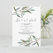 Chic Eucalyptus Greenery Love is geduldige bruilof Kaart (Staand voorkant)