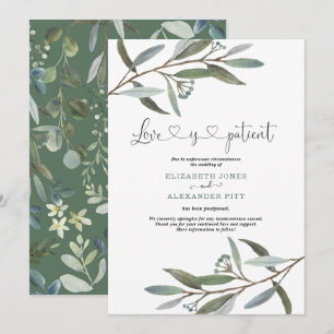 Chic Eucalyptus Greenery Love is Patiëntenbruiloft Kaart