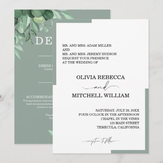 Chic Eucalyptus Greenery Wedding (Voorkant / Achterkant)