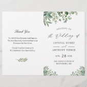 Chic Eucalyptus leest DIY Folded Wedding Program (Voorkant)