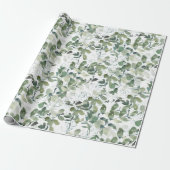 Chic Eucalyptus Pattern Cadeaupapier (Uitgerold)