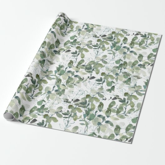 Chic Eucalyptus Pattern Cadeaupapier (Uitgerold)