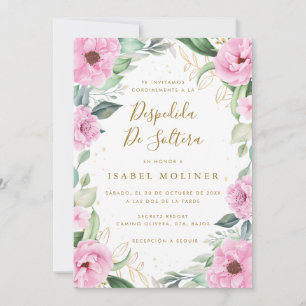 Chic Eucalyptus Pink Roses Spaans Vrijgezellenfees Kaart