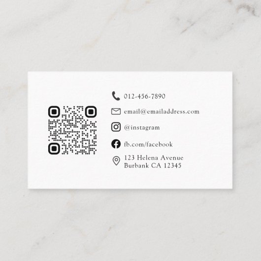 Chic Eucalyptus QR-code Visitekaartje (Achterkant)