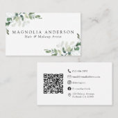 Chic Eucalyptus QR-code Visitekaartje (Voorkant / Achterkant)