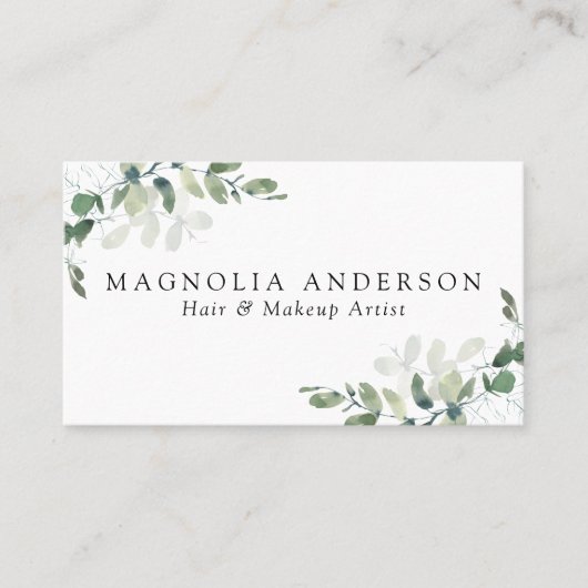 Chic Eucalyptus QR-code Visitekaartje (Voorkant)