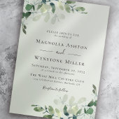Chic Eucalyptus Sage Green Wedding Kaart