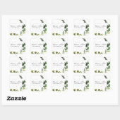 CHIC EUCALYPTUS WATERVERF LOVE EN BEDANKT WEDING VIERKANTE STICKER (Vel)