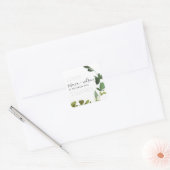 CHIC EUCALYPTUS WATERVERF LOVE EN BEDANKT WEDING VIERKANTE STICKER (Envelop)