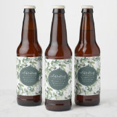 Chic Eucalyptus Wedding Bier Etiket (Flessen)