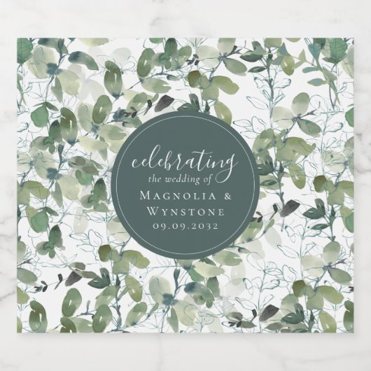 Chic Eucalyptus Wedding Bier Etiket (Enkel label)