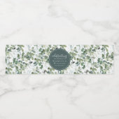 Chic Eucalyptus Wedding Waterfles Etiket (Enkel label)