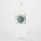 Chic Eucalyptus Wedding Waterfles Etiket (Voorkant)