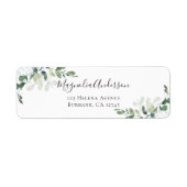 Chic Eucalyptus Weduwingadres Etiket (Voorkant)