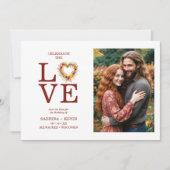 Chic Exquisite Love Quote Fall Floral Heart-Shape  Save The Date (Voorkant)