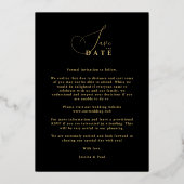 Chic Exquisite Script Photo Christmas Golden Folie Uitnodiging (Achterkant)