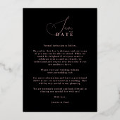 Chic Exquisite Script Photo Christmas Rose Gold  Folie Uitnodiging (Achterkant)