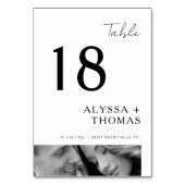 Chic Extra Minimalist Black & White Photo Wedding  Kaart (Achterkant)