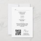 Chic Extra Minimalist Black & White Photo Wedding  RSVP Kaartje (Achterkant)