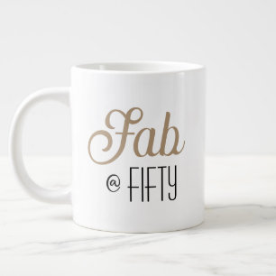 Chic Fab @ FIFTY Gold Typografie 50e verjaardag Grote Koffiekop