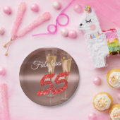 Chic Fabulous, 55-jarig koraalfeest Papieren Bordje (Feest)