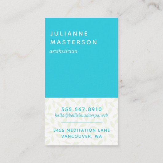 Chic Facial Spa Lady Visitekaartje (Achterkant)