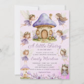 Chic Fairy Paarse schattige Floral Garden Baby sho Kaart (Voorkant)