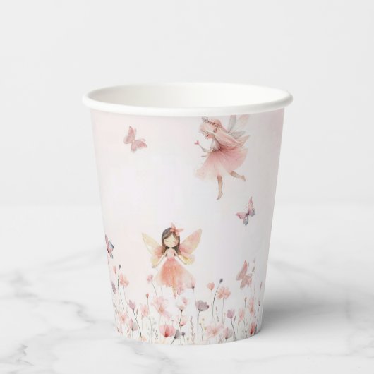 Chic Fairy Princess Garden Baby shower Cups Papieren Bekers (Achterkant)