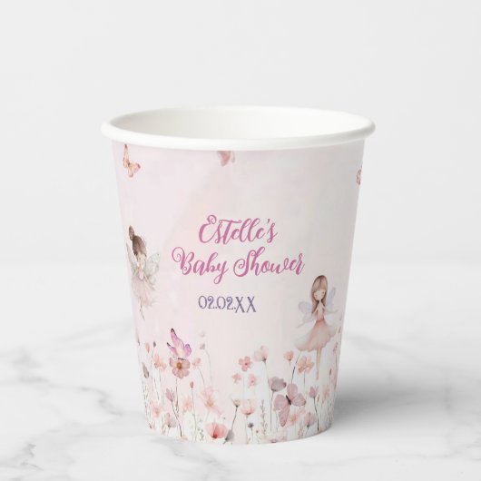 Chic Fairy Princess Garden Baby shower Cups Papieren Bekers (Voorkant)
