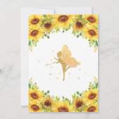 Chic Fairy Zonnebloem Bloemen Baby shower Meisje Kaart (Achterkant)