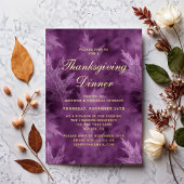Chic Fall laat Thanksgiving Dinner Party Gold Folie Uitnodiging