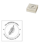 Chic Family Botanische Ronde Blad Rubberstempel (Gestempeld)