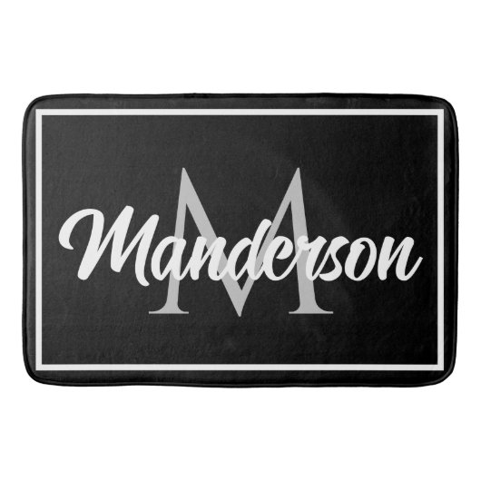 Chic Family Monogram Welkom Mat Black White Grey (Voorkant)